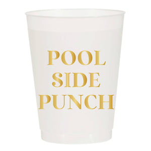 Pool Side Punch Gold Summer Frosted Cups - Summer: Pack of 10