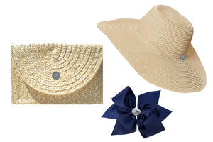 Bows For Peachy Pendants Bags and Hats: Navy White Stripe