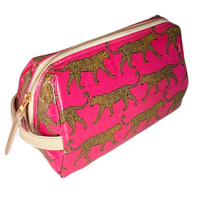 Pink Cheetah Toiletry Bag: Large