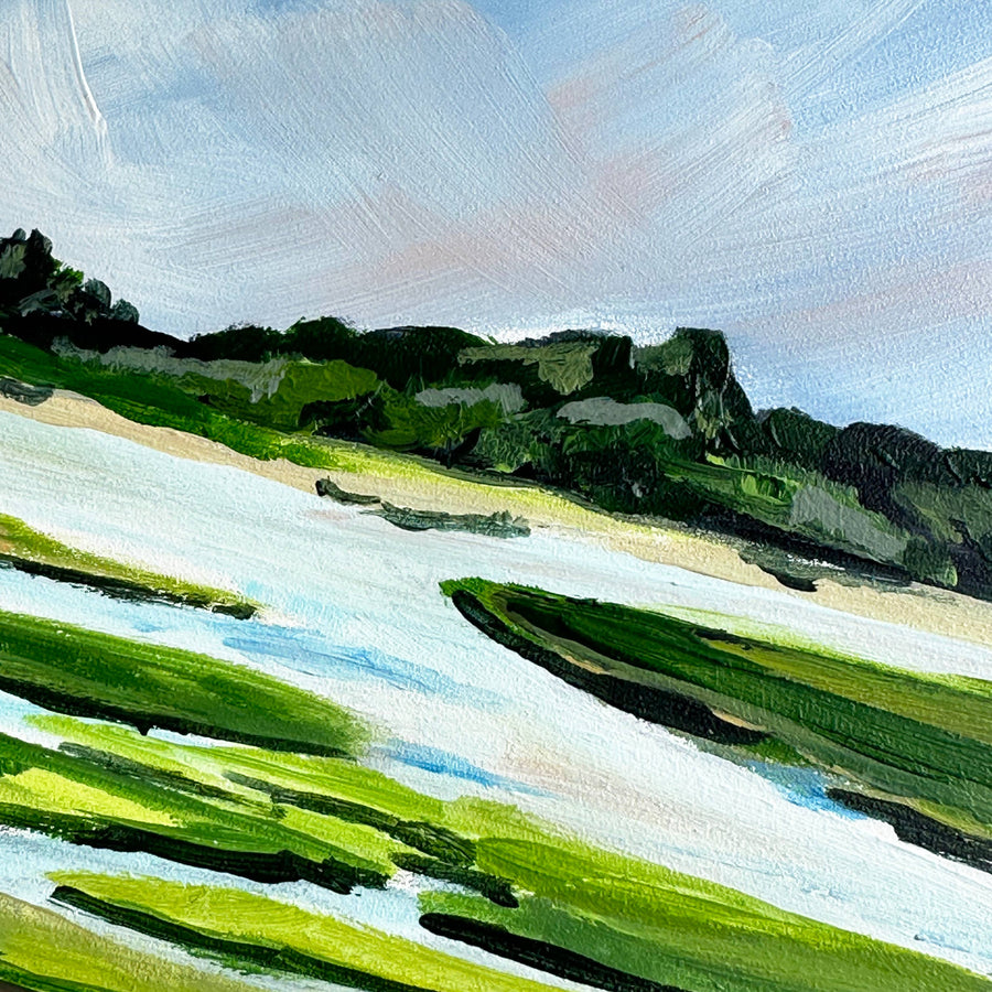 "Tidal Marsh", Framed Coastal Painting: 8 x 10