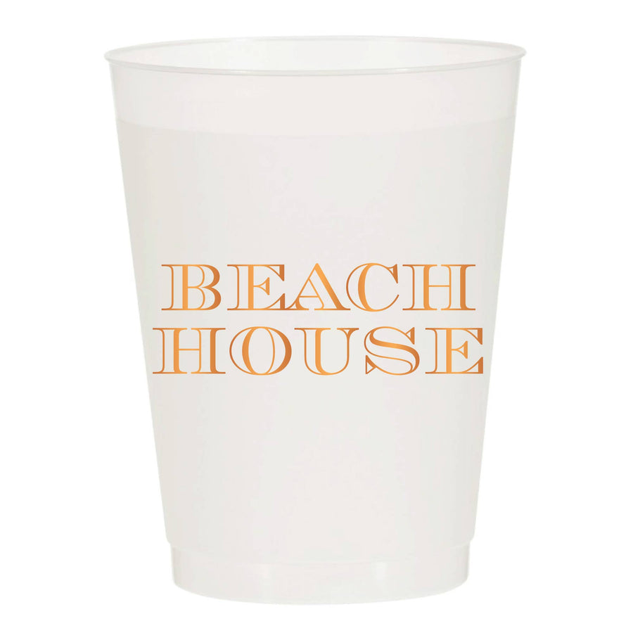Gold Beach House Frosted Cups- Summer: Pack of 10